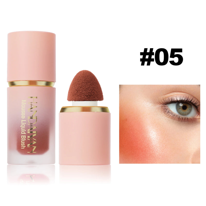 HANDAIYAN 6 Colour Matte Liquid BlushEasy to apply long lasting waterproof blush sponge brush head